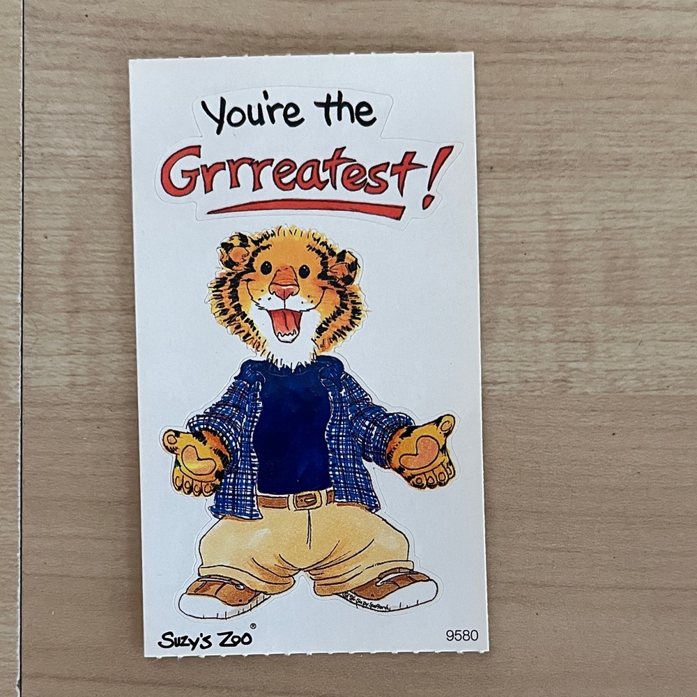 Suzy’s Zoo “You’re the Grrreatest!” Tiger Sticker